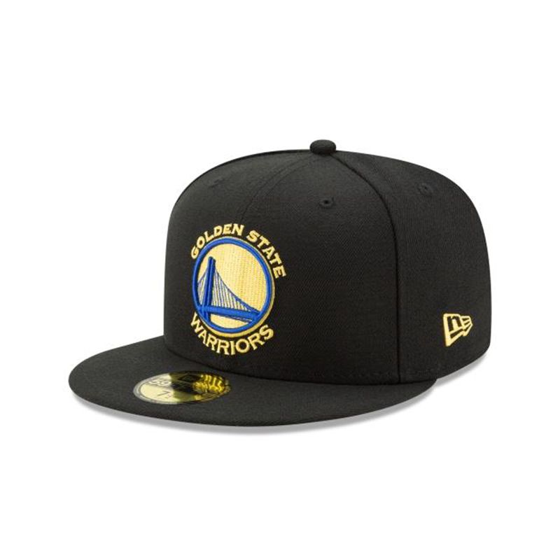 NBA Golden State Warriors Team Color 59Fifty Fitted (FXX1101) - Black New Era Caps